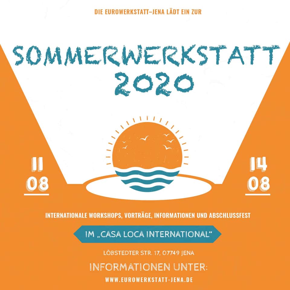 Sommerwerkstatt 2020 - 11. bis 14. August mit Workshops