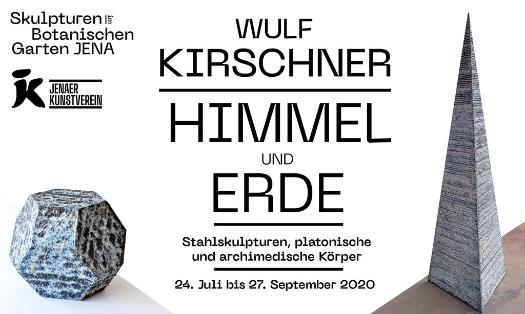 Wulf Kirschner - Himmel und Erde | Stahlskulpturen, archimedische und platonische Körper Skulpturen im Botanischen Garten Jena