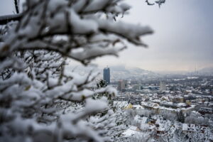 Schnee in Jena. Winterliche Perspektiven.