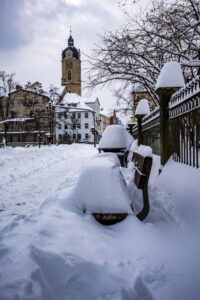 Winter extrem im Fabruar. Jena versinkt im Schnee.