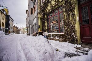 Winter extrem im Fabruar. Jena versinkt im Schnee.