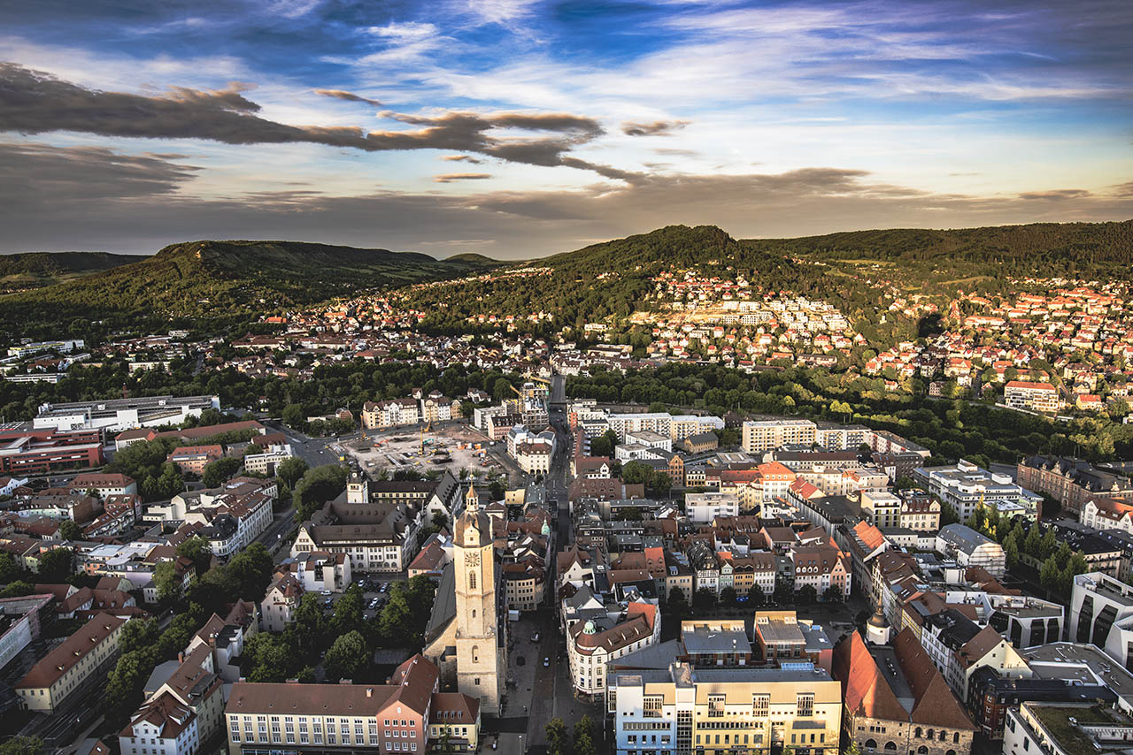Blick auf Jenas Innenstadt, Foto: Jenafotografx.de