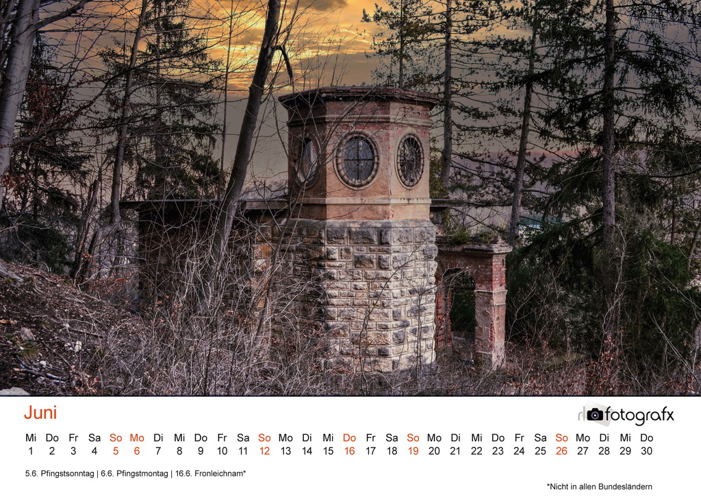 Lostplace Fotokalender 2022 für die Wand im Format DINA3