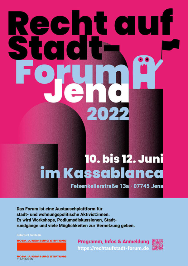Recht auf Stadt-Forum 2022 10. bis 12. Juni in Jena, Gfx. rechtaufstadt-forum.de