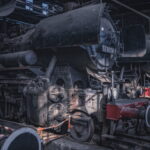 Euch erwartet sehr viel Geschichte aus Metall auf Schienen, Dampflokomotiven aus der vorkriegszeit bis zur späteren DDR. Private Loksammlung im brandenburgischen Falkenberg. Fotos: Frank Liebold // Jenafotografx