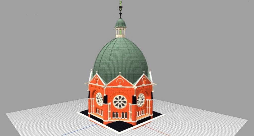 Die 3D-Rekonstruktion der Neuen Synagoge in Breslau von 1872 ist bereits Teil der Browseranwendung // Foto: Clemens Beck/AI Mainz