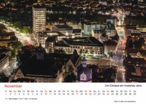Jena Fotokalender 2024, November – Der Uni Campus in Jena entsteht, Langzeitbelichtung.