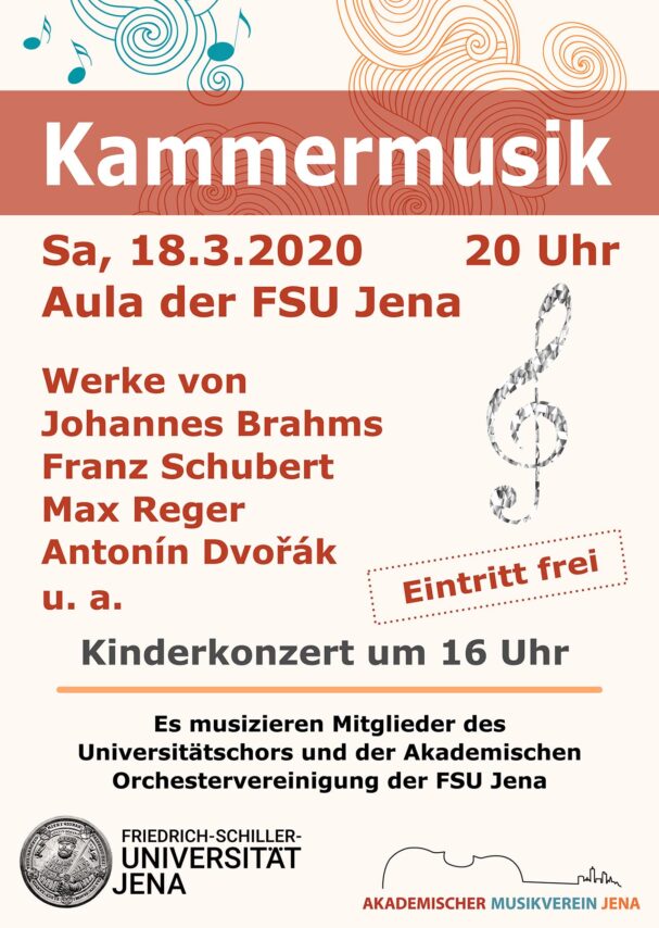 Kinder- und Kammerkonzert, Samstag, den 18.3.23, Grafik, FSU Jena Musikalischer Bereich
