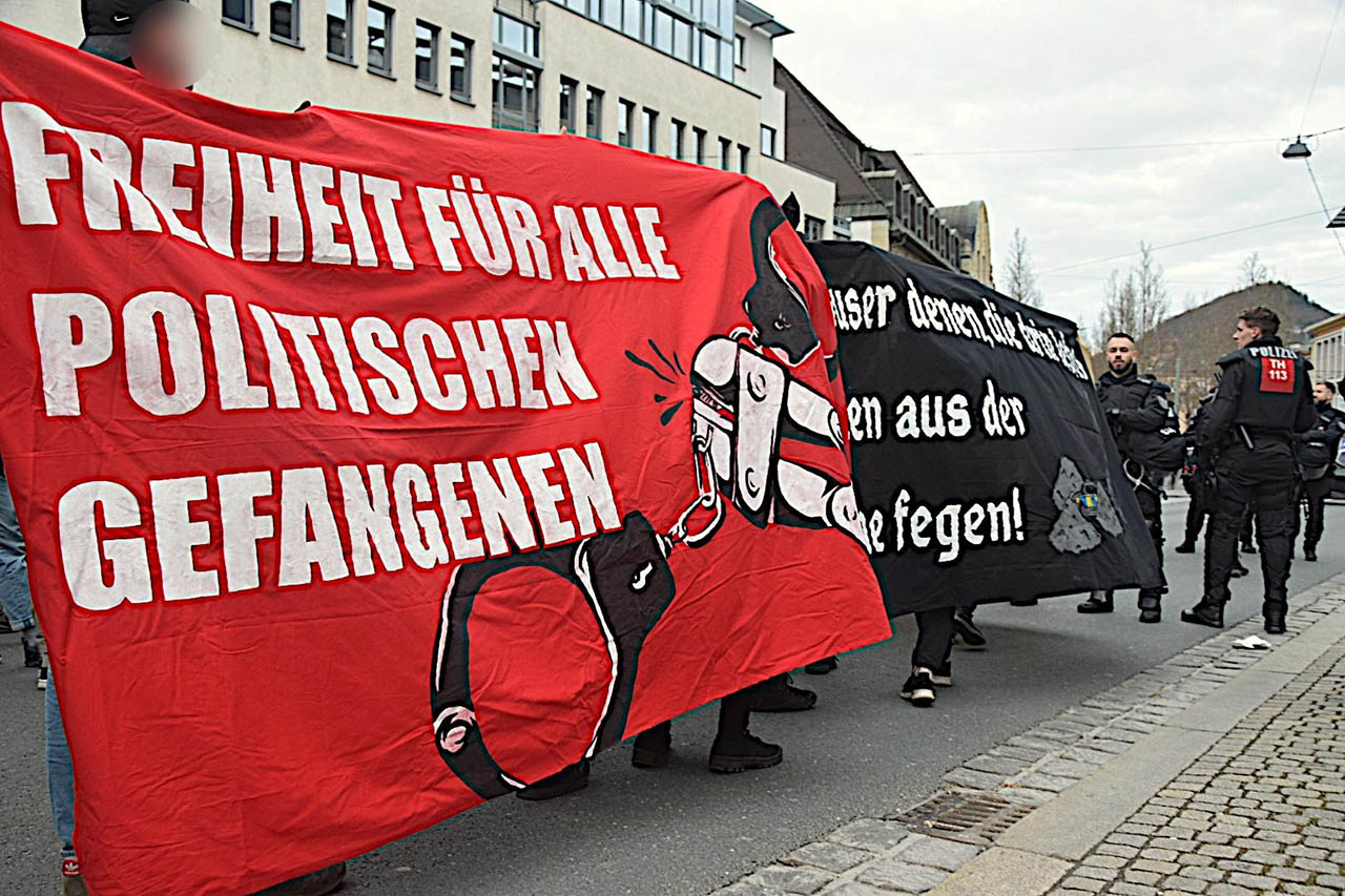 Demo gegen staatliche Gewalt am 29.3.in Jena, Foto: Libertad Media