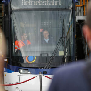Impressionen von der Straßenbahn-Werkstatteinweihung am 10. Mai 2023. © Jenaer Nahverkehr, Steffen Nichterlein und Jörg Schneide