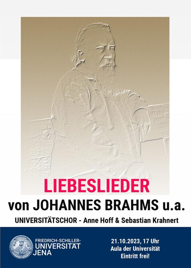 Plakat Liebeslieder im Walzer-Takt, Grafikflyer: Friedrich-Schiller-Universität JenaMusikalischer Bereich