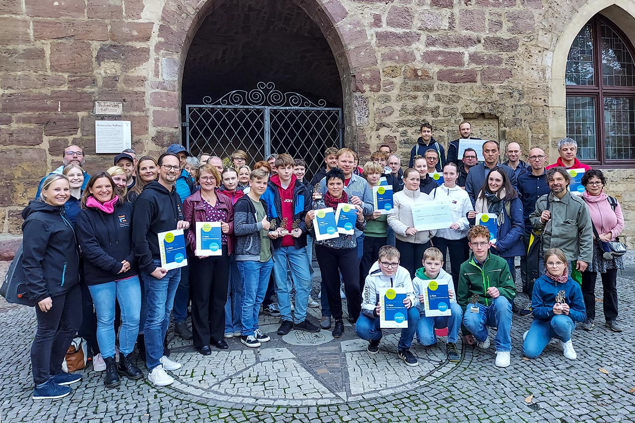 Ausgezeichnete Stadtradler - Die Siegerteams des Stadtradelns 2023 in Jena wurden geehrt, Foto: Stadt Jena