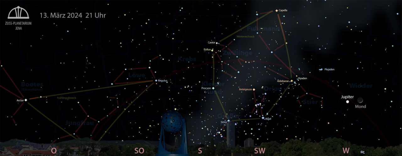 Der Sternhimmel im März 2024Der Frühling beginnt, Foto: W. Don Eck

Zeiss-Planetarium Jena
