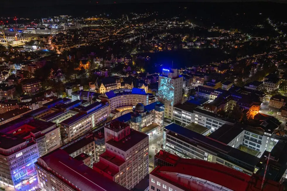 Fototour Jena im Herbst. Über den Dächern der Stadt.