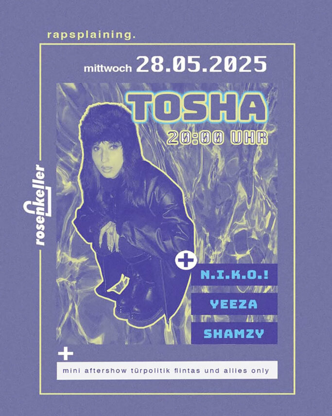 tosha live in Jena: Urban Pop & FLINTA-AftershowpartyGfx. // Fb-Eventbanner Rose Jena
