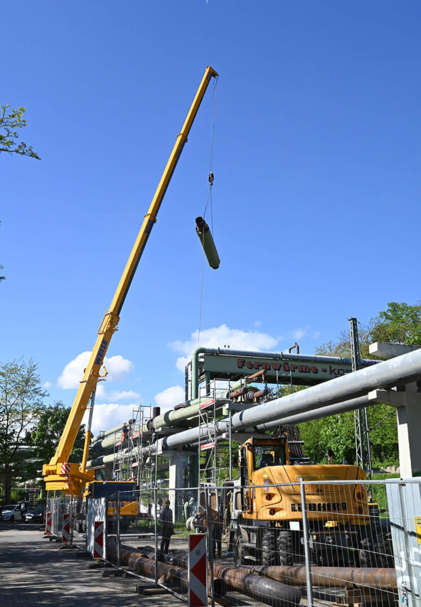 Fernwärme-Dampfablösung-Rohrbrücke, Foto: Stadtwerke Jena