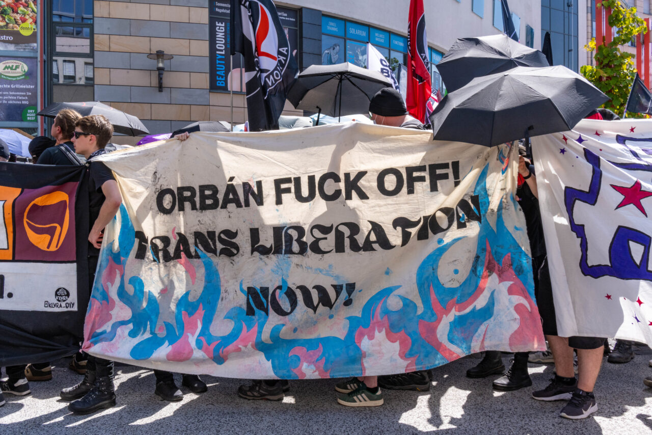 Am Samstagnachmittag fand in der Saalestadt eine bundesweite Demonstration aus dem linken politischen Spektrum statt. Foto: Frank Liebold, Jenafotografx