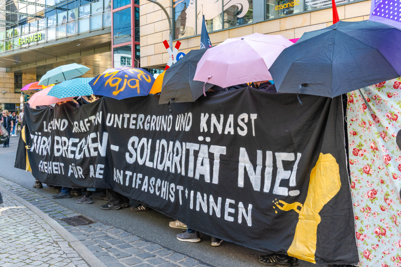 Antifa-Demonstration am Samstag, 14.06.2025 in Jena. Motto „Freiheit für alle Antifaschisten“. Foto: Frank Liebold, Jenafotografx