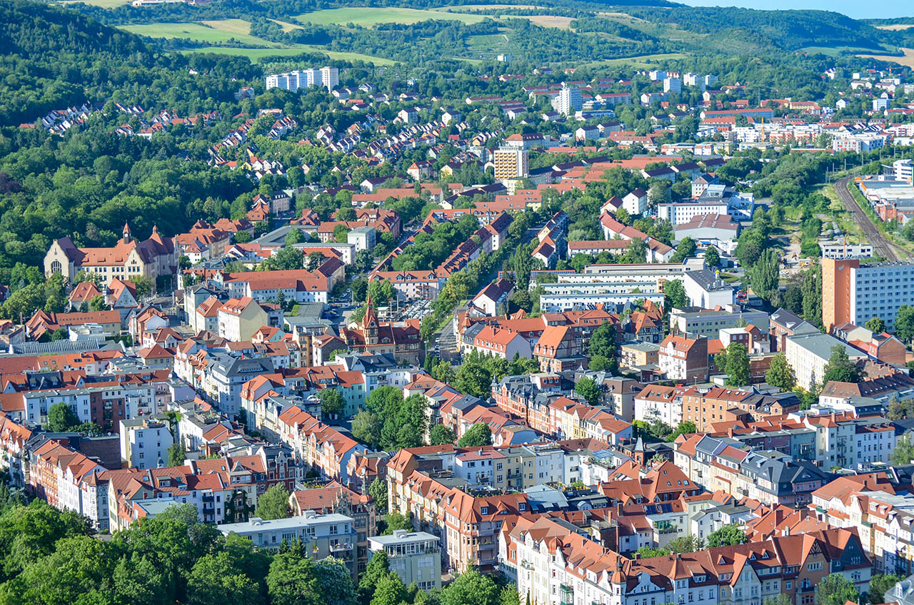 Stadt Jena schreibt Flächennutzungsplan fort. Blick auf Jena, Foto: Frank Liebold, Jenafotografx.de