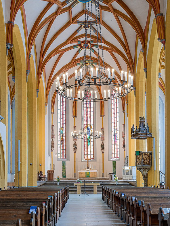 Die Stadtkirche St. Michael in Jena ist vorübergehend geschlossen. Grund ist ein Gewölbeschaden. Schutzmaßnahmen und Untersuchungen sind geplant. Foto: Innenraum Stadtkirche Gewölbe, Jenaer Kirchbauverein e.V. Günter Widiger