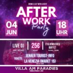 Afterwork-Party Jena: Villa am Paradies, 4. Juni 2025, Gfx. FB Banner Villa am Paradies