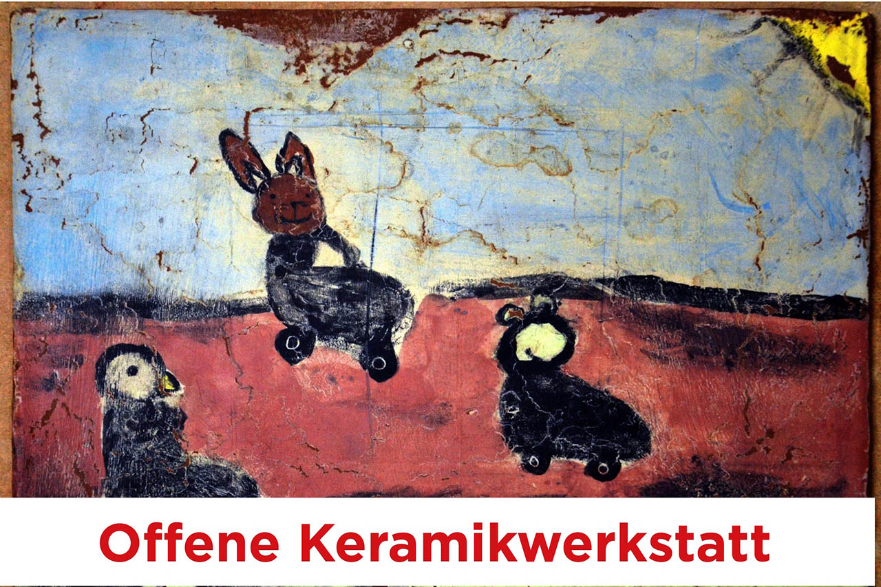 Keramik-Ferienworkshop 2025 in Jena, Grafikbanner Künstlerische Abendschule Jena