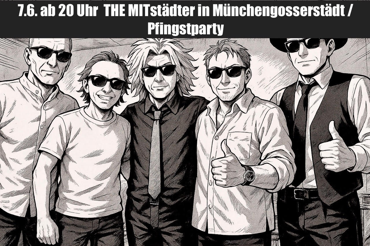 DIE MITstädter live: Pfingstparty 2025 in Münchengosserstädt, Gfx. by Ralph Rossner // Band