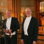 Orgelsommer Jena 2025: Konzert „In dir ist Freude“ am 2. Juli. Foto: Links zu sehen Prof. Uwe Komischke, rechts Thorsten Pech. // © Ansgar Friske