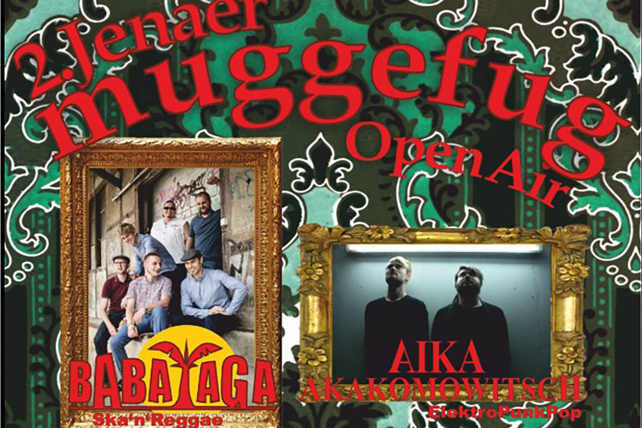 Das 2. Muggefug Open Air steigt am 23.08.2025 in Jena! Mit Bands aus Ska, Punk & Elektro. Jetzt Tickets sichern und dabei sein bei der Sommerparty an der Papiermühle. Gfx. FB Eventbanner Muggefug Open Air Jena