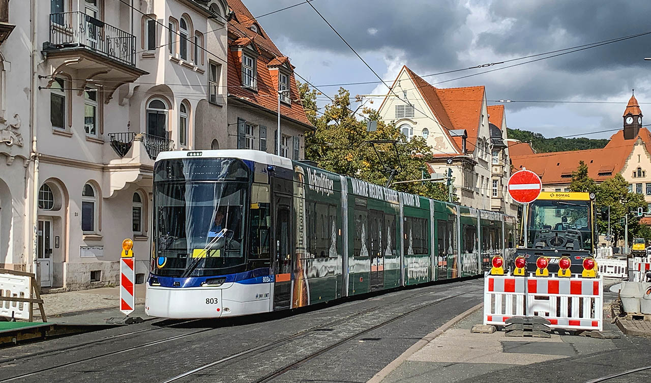 Barrierefreier Ausbau der Haltestelle Nordschule in Jena abgeschlossen. Foto: Stadtwerke Jena