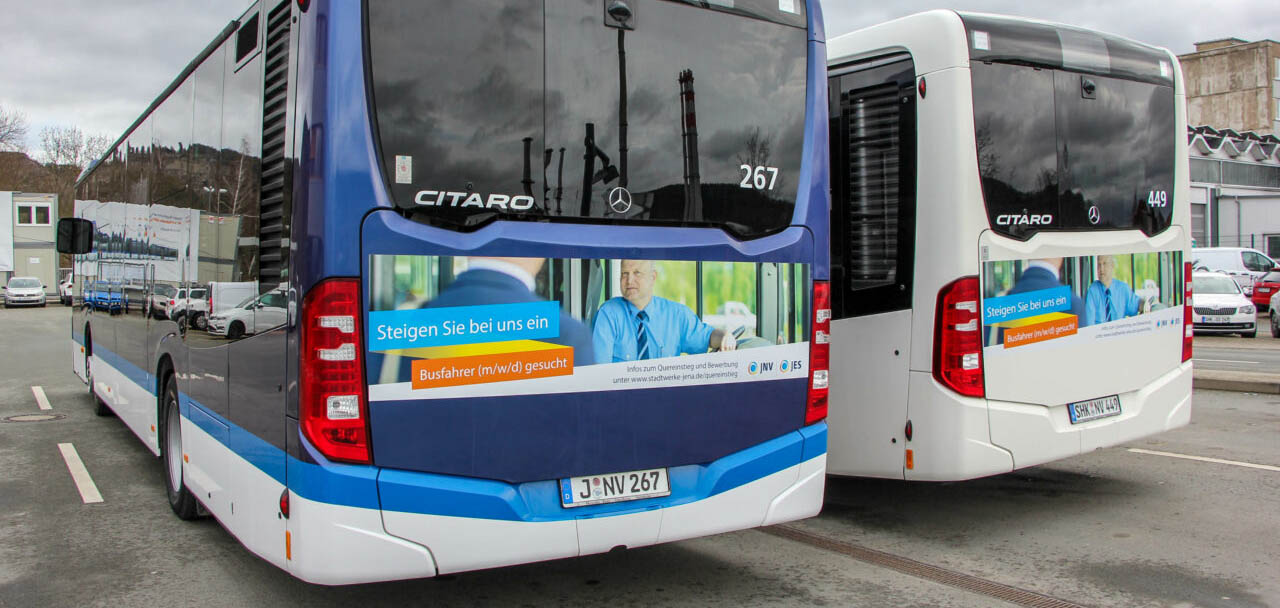 Zusatzbusse zur Hopfenmeile Schkölen 2025. Foto: Stadtwerke Jena (Archiv)