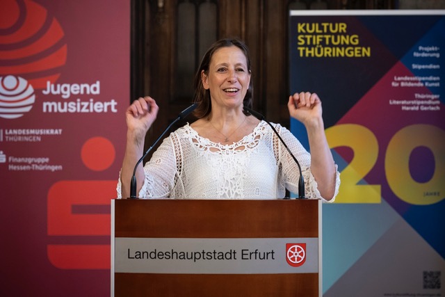 Friedrun Vollmer (Landesmusikrat Thüringen) wurde in das Präsidium des Deutschen Musikrates gewählt. Schwerpunkte: Nachwuchsförderung, Weltoffenheit, Transformation. Friedrun Vollmer im Präsidium des Deutschen Musikrates. Foto: Anke Neugebauer