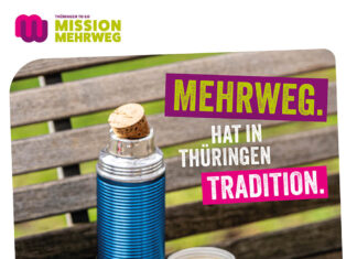 Mission Mehrweg: Jena startet Plakataktion für Mehrweg Jena wirbt mit Plakaten für Mehrwegnutzung: Praxisbeispiel Café Immergrün, digitale Wandelkarte und Tipps für weniger Einwegmüll. Jetzt mitmachen! Grafik, Stadt Jena