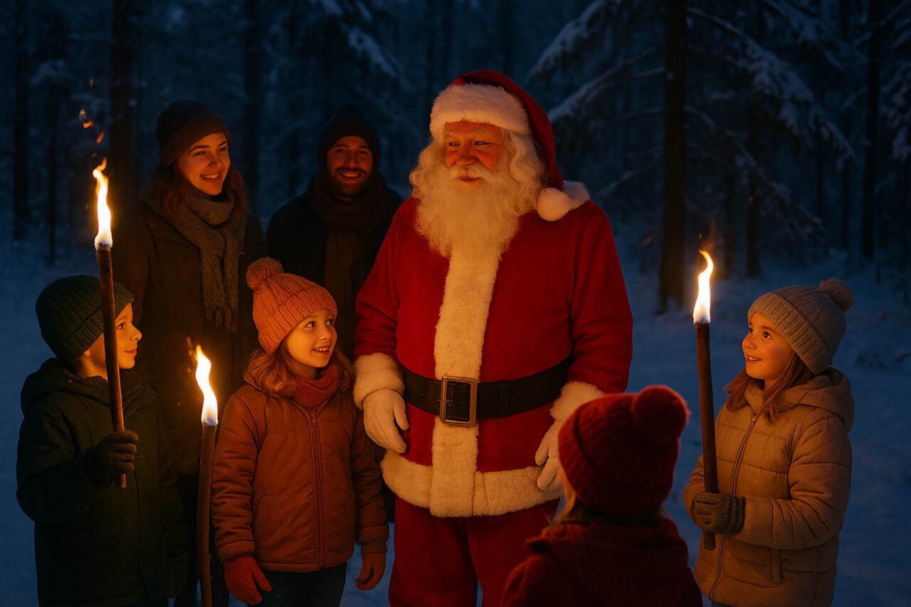 Jenaer Waldweihnacht am 29.11.2025: Wichtel, Fackeln und Genuss. Jenaer Waldweihnacht am 29.11.2025: Wichtel, Fackeln und Genuss. Foto-Illustration via KI