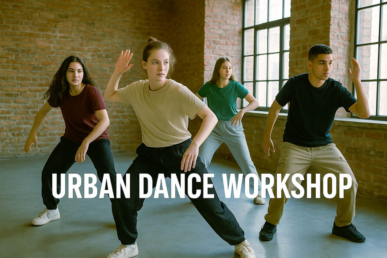 Freies Urban Dance Training im Kassablanca Jena. Jeden Montag ab 16 Uhr. Eintritt frei. Lernen, vernetzen und gemeinsam tanzen in offener Atmosphäre. Illustration Jenafotografx