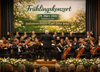 Frühlingskonzert des Sinfonieorchesters Carl Zeiss Jena im Volkshaus Frühlingskonzert Jena Hochkarätiges Orchestererlebnis am 29.03.2026 im Volkshaus. Foto: Illustration via KI