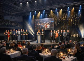 Jenaer Nacht des Sports 2026: Glanzvolle Gala in der Sparkassen Arena Jenaer Nacht des Sports 2026: Inspirierende Sportfeier. Illustration via KI