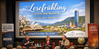 Inspirierender Lesefrühling ab 19.03. in der Jenaer EAB Inspirierender Lesefrühling ab 19.03. in der Jenaer EAB. Fotografik: Illustration via KI