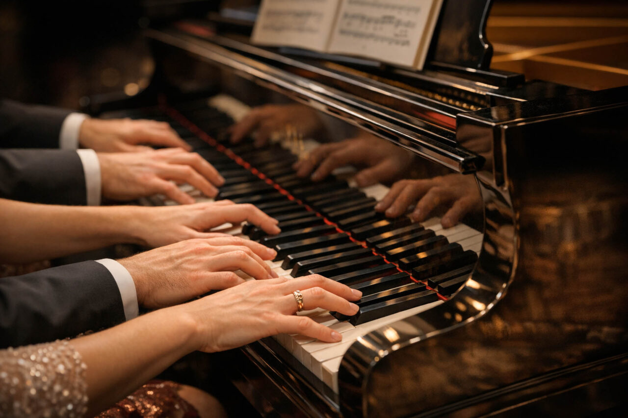 Klavier zu vier Händen: Magisches Kinderkonzert & Klavierabend in Jena.