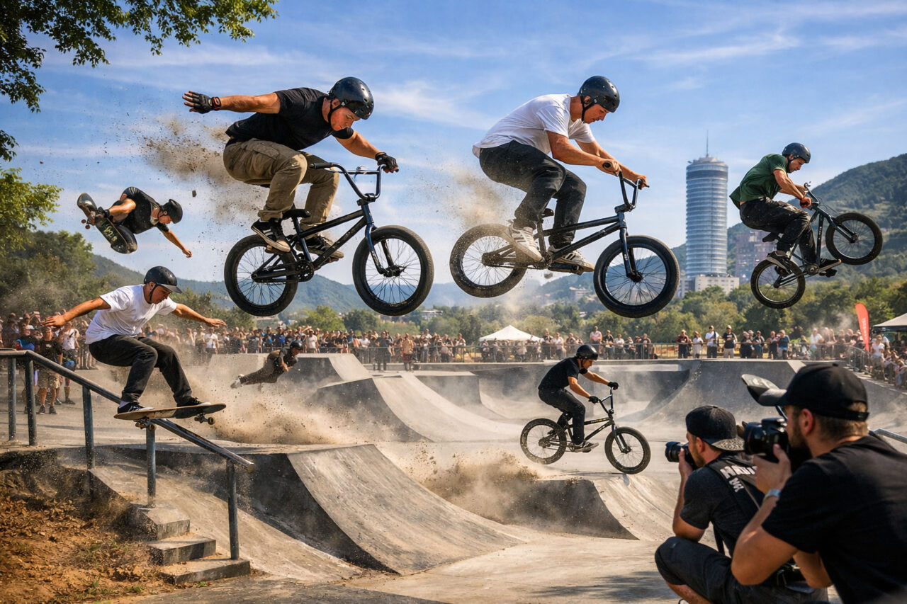 Moderner Skatepark im Jenaer Paradies im Mai 2026 eröffnet. Foto: Illustration via KI Moderner Skatepark im Jenaer Paradies im Mai 2026 eröffnet. Foto: Illustration via KI