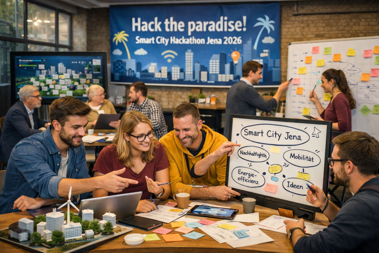 Kreativer Smart-City-Hackathon startet am 12.06. in Jena. Foto: Illustration via KI