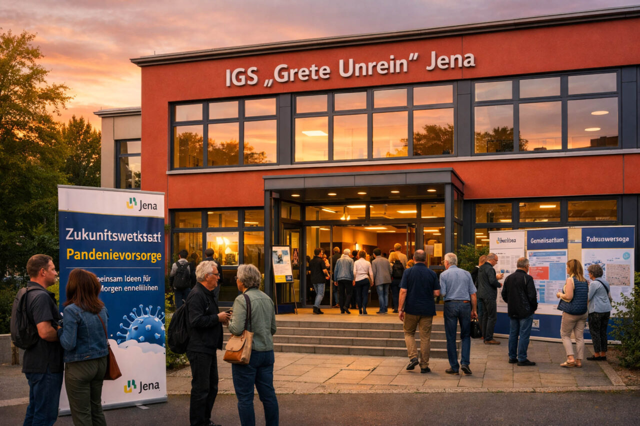 Stadt Jena lädt am 05.06. zur Zukunftswerkstatt Pandemievorsorge ein. Foto-Illustration via KI Stadt Jena lädt am 05.06. zur Zukunftswerkstatt Pandemievorsorge ein. Foto-Illustration via KI