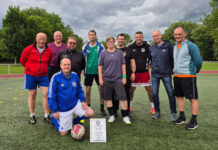 Fair Play Plakette 2026 für Geh-Fußball im USV Jena Anerkannte Fair Play Auszeichnung für Walking Blues. Geh-Fussball USV Jena. Foto: USV JENA