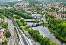 Gleisbau rund um den Paradiesbahnhof beginnt am 29.06. Gleisbau am Paradiesbahnhof Jena startet am 29. Juni. Straßenbahnverkehr wird bis Oktober umgeleitet. Foto: Isabel Fischer // Stadtwerke Jena
