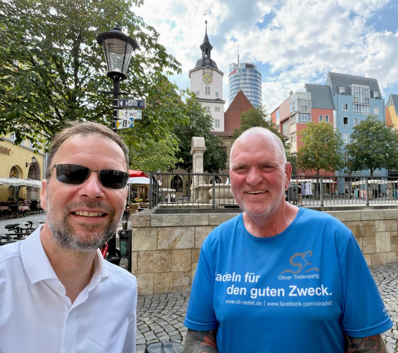 Oliver Trelenberg macht Halt in Jena. Foto: Stadt Jena Oliver Trelenberg macht Halt in Jena. Foto: Stadt Jena
