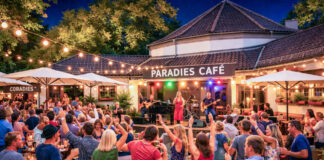 Open Air im Paradies Café: Drei Tage Musik in Jena 31. Juli bis 2. August 2026 Open Air im Paradies Café: Drei Tage Musik in Jena 31. Juli bis 2. August 2026. Foto: Illustration via KI