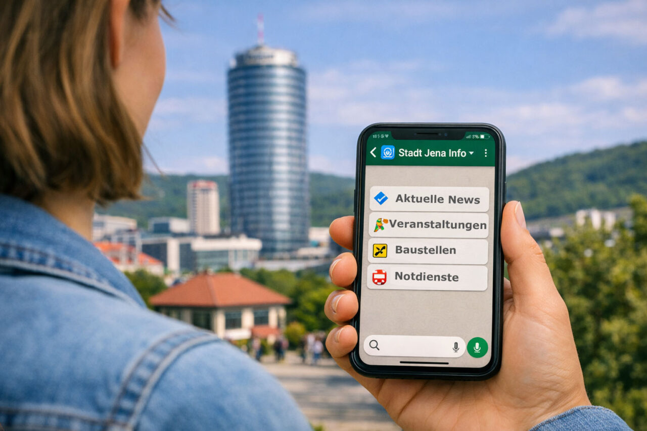 Stadt Jena startet neuen WhatsApp-Kanal 2026. Fotografik: Illustration via KI Stadt Jena startet neuen WhatsApp-Kanal 2026. Fotografik: Illustration via KI