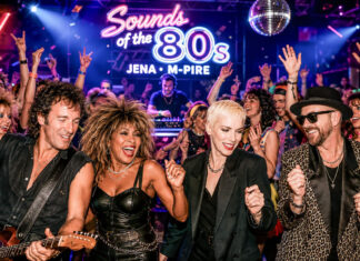 M-Pire Jena lädt am 29.08.2026 zu Sounds of the 80s ein. Erlebe eine emotionale Partynacht mit den größten Hits eines unvergesslichen Jahrzehnts. Powered by Devote Sounds of the 80s am 29.08. im M-Pire Jena. Foto: Illustration via KI