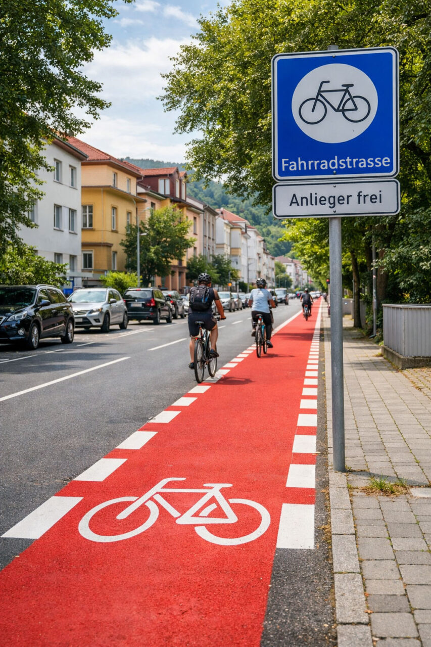 Fahrradstraße in Jahnstraße und Talstraße wird markiert. Foto: Illustration via KI Fahrradstraße in Jahnstraße und Talstraße wird markiert. Foto: Illustration via KI