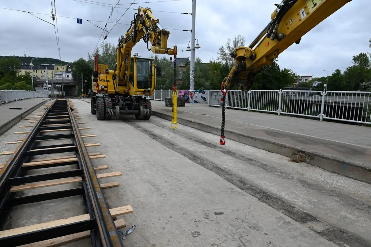 Paradiesbrücke Jena: Gleisbau verzögert sich deutlich. Foto: Stadtwerke Jena (Archiv) Paradiesbrücke Jena: Gleisbau verzögert sich deutlich. Foto: Stadtwerke Jena (Archiv)